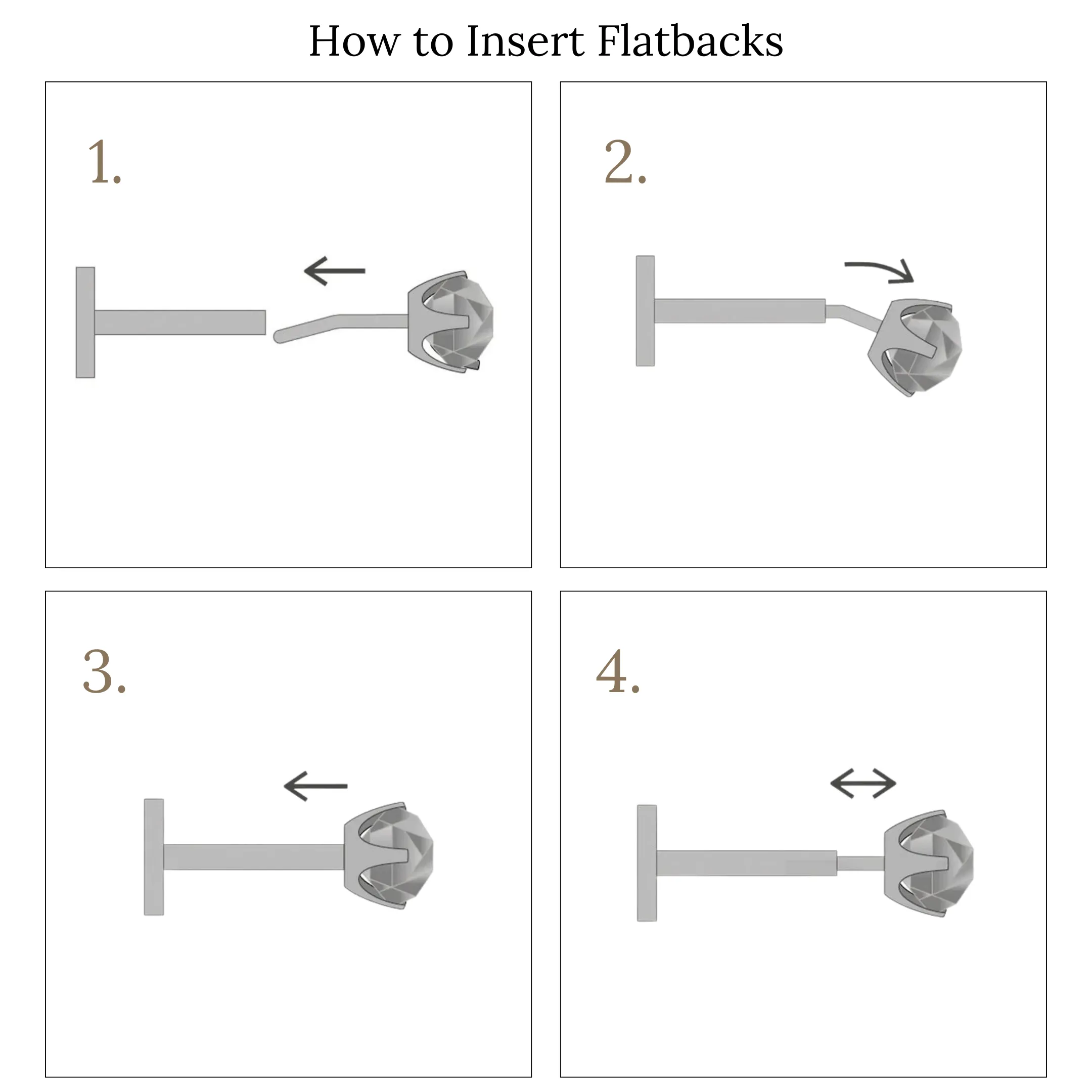 Tiny Moon Flatback Stud