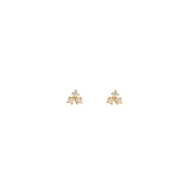 Tiny Trio Studs | 10k Gold