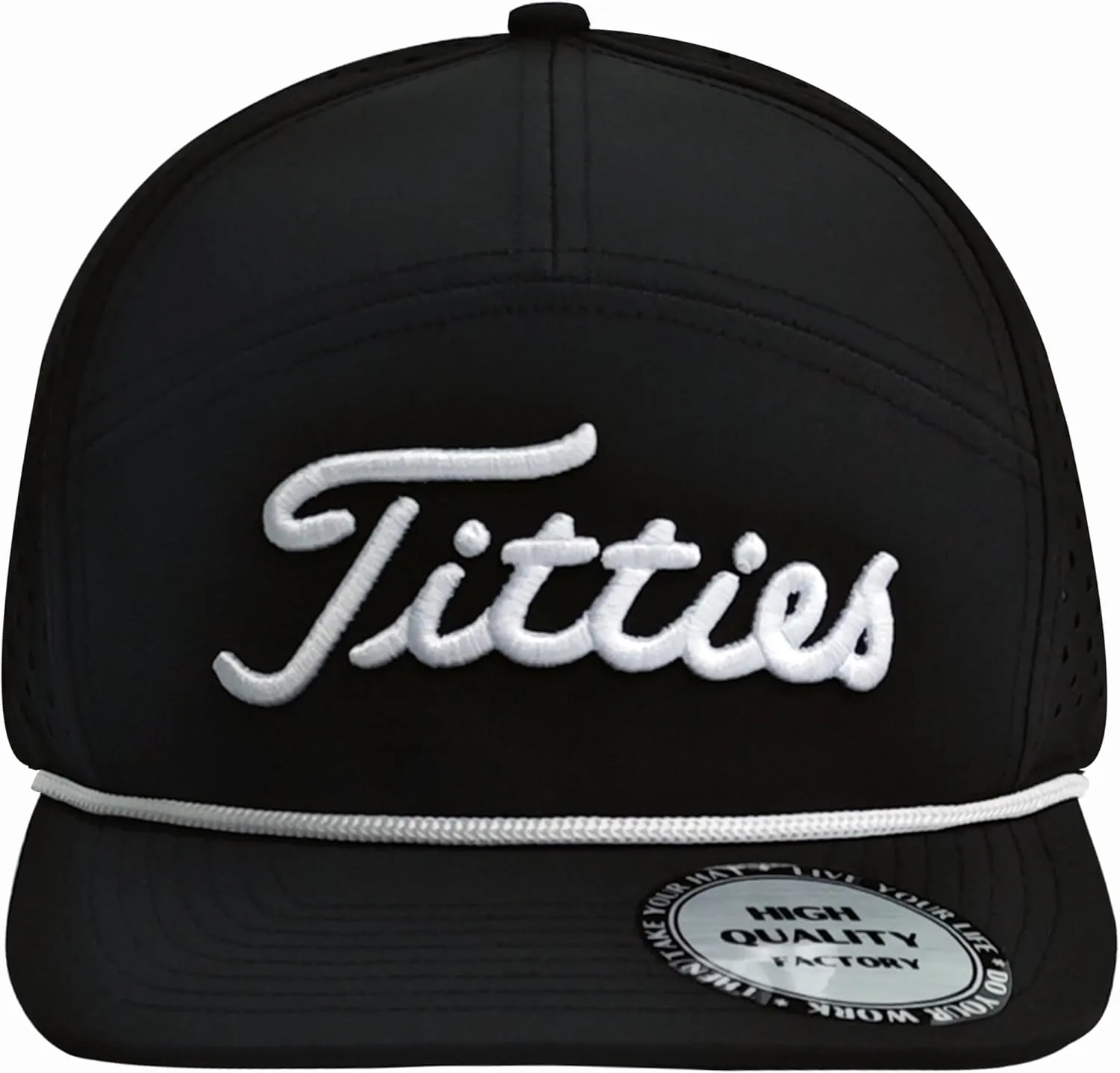 Tittiess Golf Hats Flat Bill for Men Women,Funny Titties Golf Gifts Baseball Cap for Adults Humor