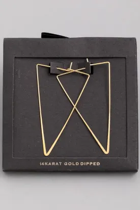 Triangle 14 Carat Gold Dipped Earrings