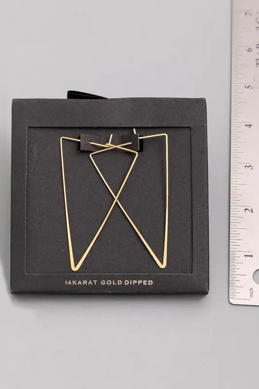 Triangle 14 Carat Gold Dipped Earrings