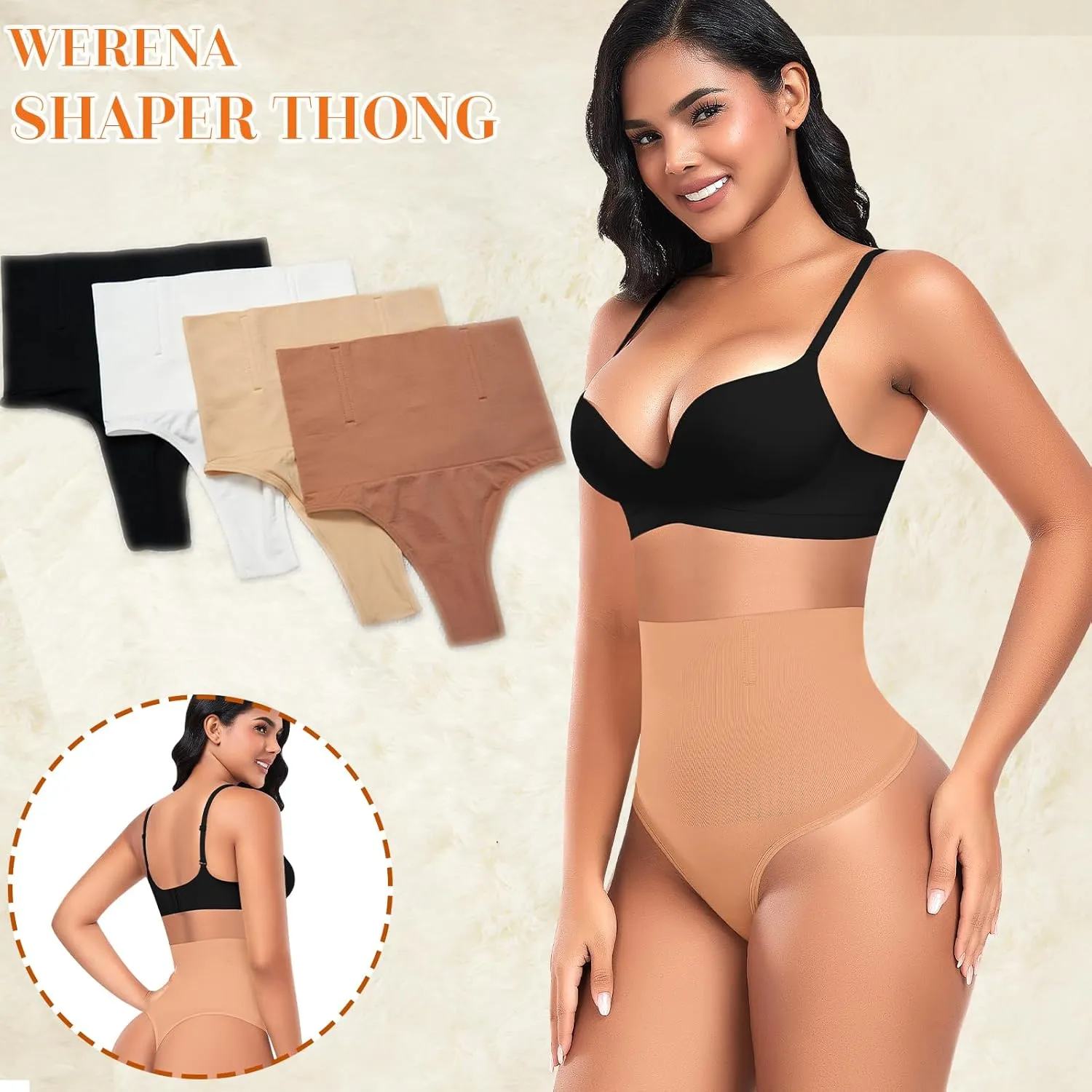 Tummy Control Thong Shapewear for Women High Waisted Body Shaper Panties Shaping Thong Girdle Underwear