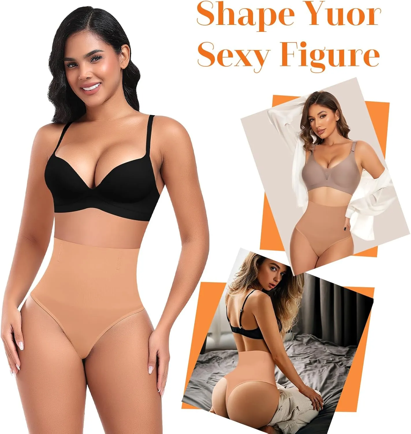 Tummy Control Thong Shapewear for Women High Waisted Body Shaper Panties Shaping Thong Girdle Underwear
