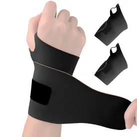 Ulnar Wrist Brace (2 Pack), Elastic Wrist Wrap Support for TFCC Tear, Carpal Tunnel, Tendonitis, Arthritis, Pain Relief, Ultra-Thin Soft Wrist Compression Strap for Fitness Sports, Fit Both Hands