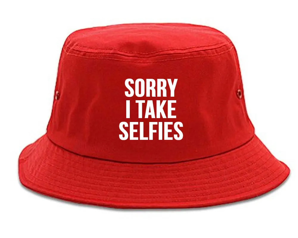 Very Nice Sorry I Take Selfies Kim Black Bucket Hat Red
