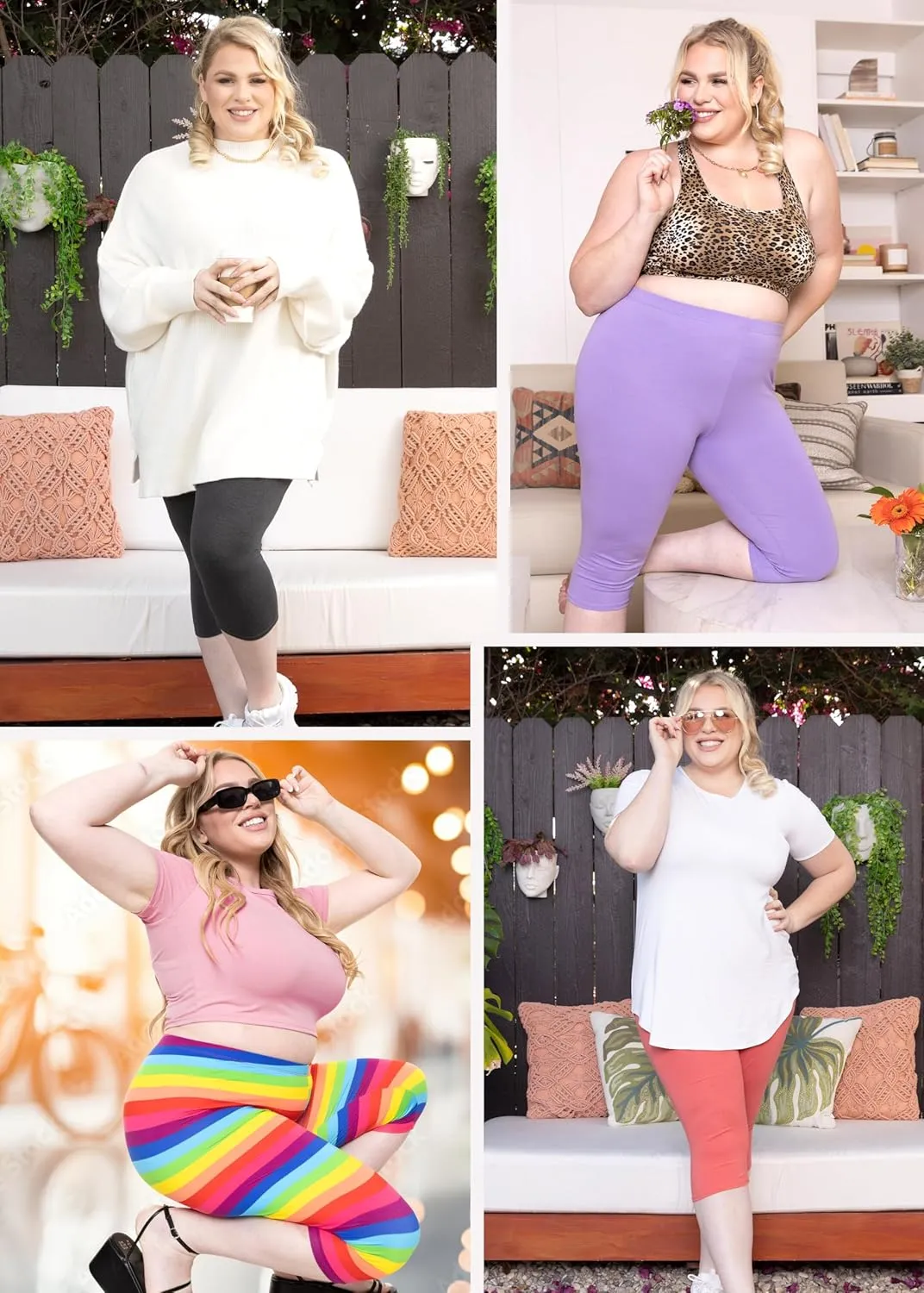 Women's and Plus Size Knee-Length and Ankle Length Leggings