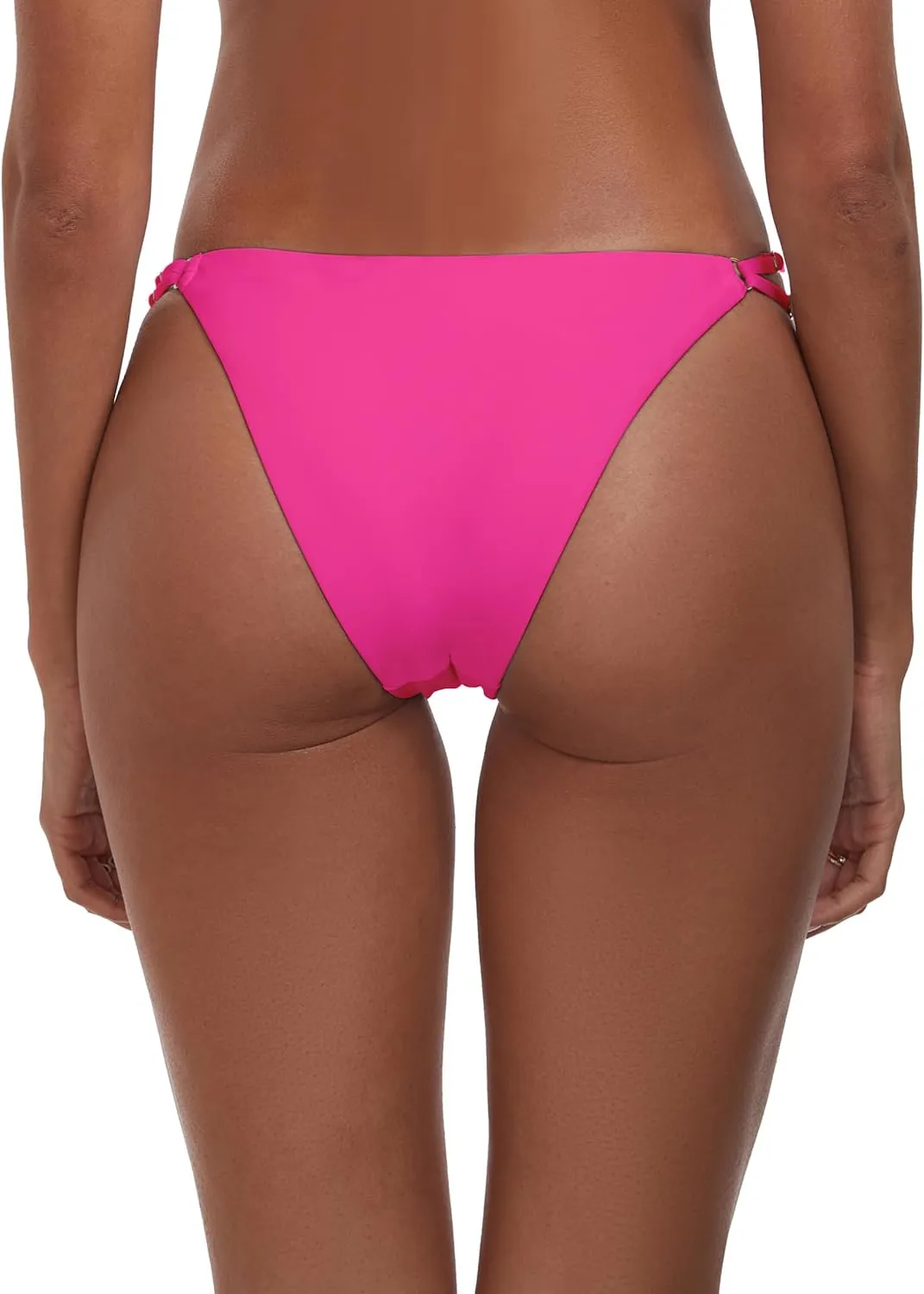 Women's Low Waisted Bikini Bottoms Double Straps Cut-Out Swimsuit Bottoms Cheeky Bathing Suit Bottoms