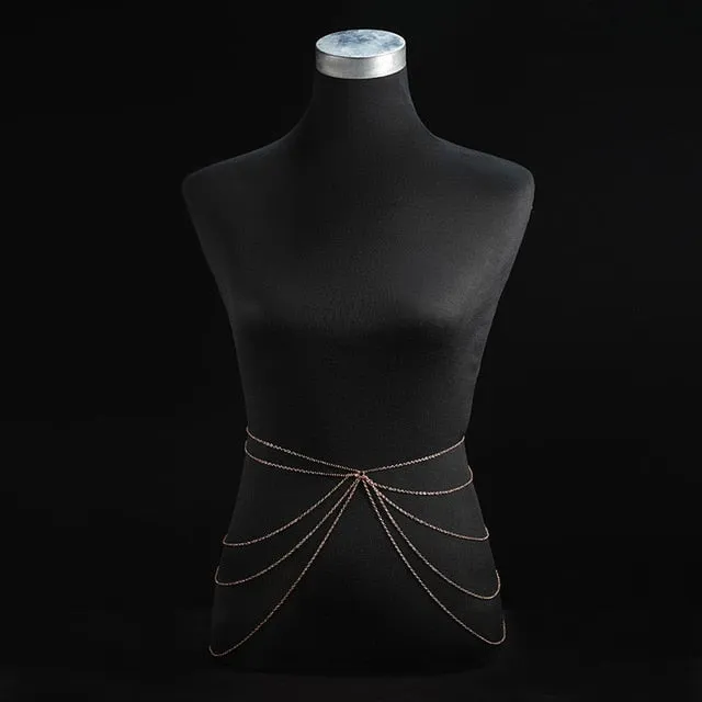 Women's Waist Chain | Multilayer Belly Chain | Bikini Body Beach Jewelry | Waist Chain Belt | Metal Belly Body chain | Belly Dancing chain
