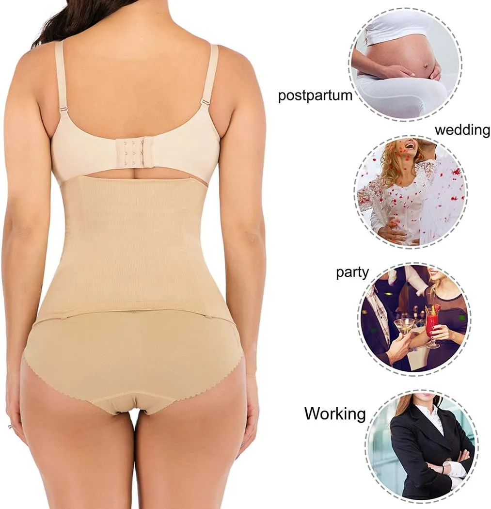Womens Waist Trainer Corset Shapewear Tummy Control Waist Cincher Slim Body Shaper Postpartum Recovery Belt
