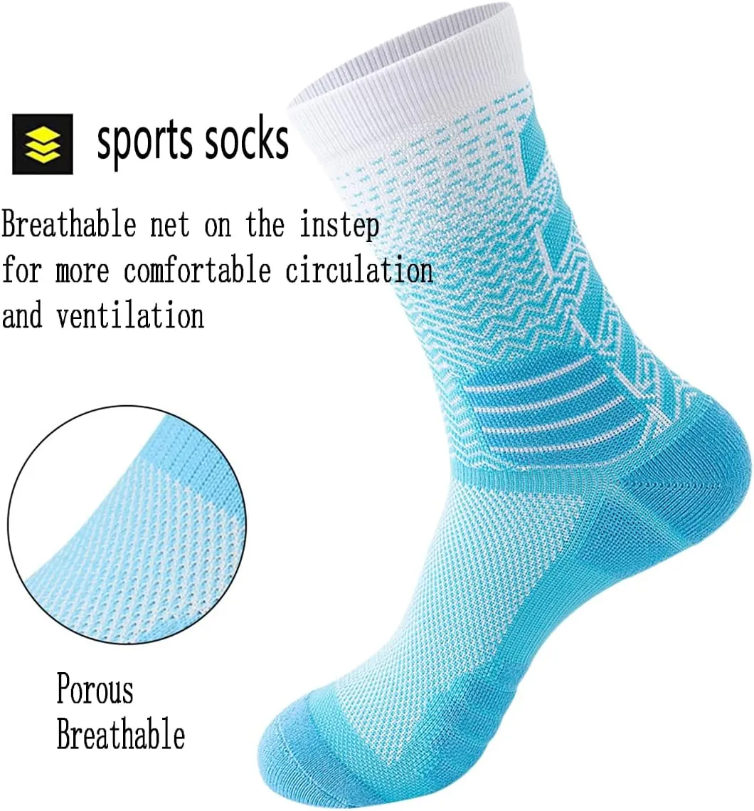 YQHMT Athletic Crew Socks Performance Thick Cushioned Sport Basketball Running Training Compression Socks for Men & Women