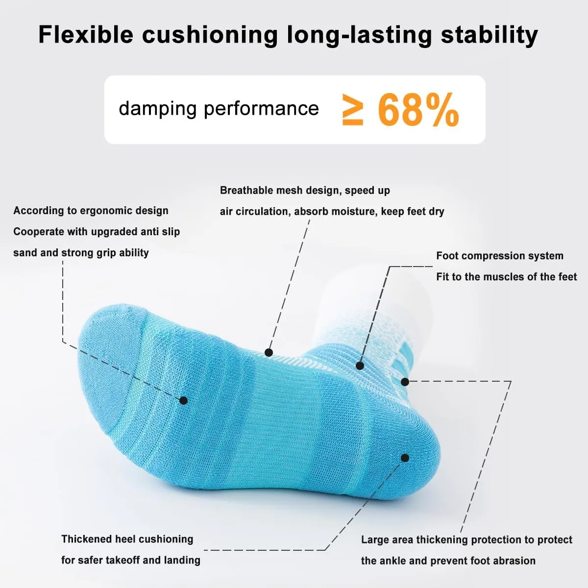 YQHMT Athletic Crew Socks Performance Thick Cushioned Sport Basketball Running Training Compression Socks for Men & Women